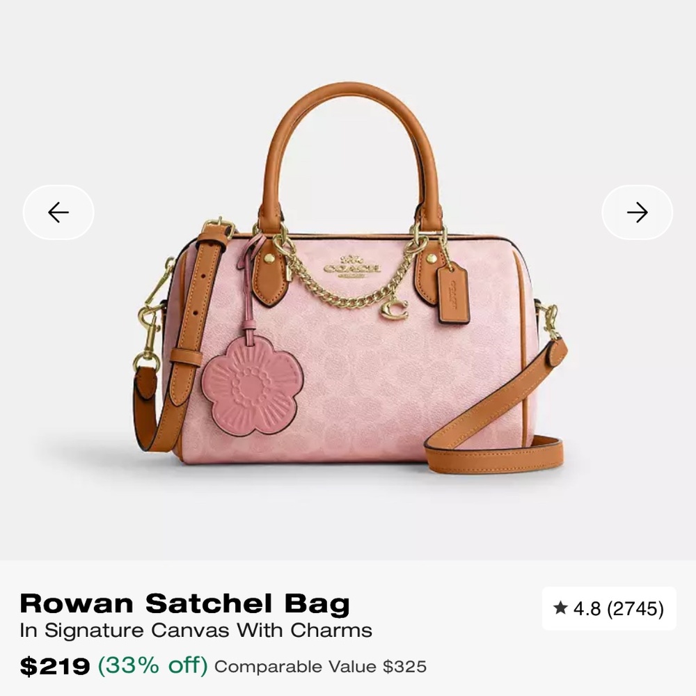 Coach Powder Pink Rowan